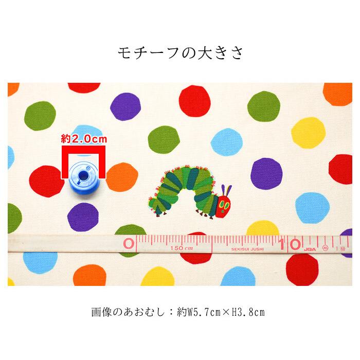 はらぺこあおむし】カラフルドット（オックス）☆数量3(30cm)から10cm