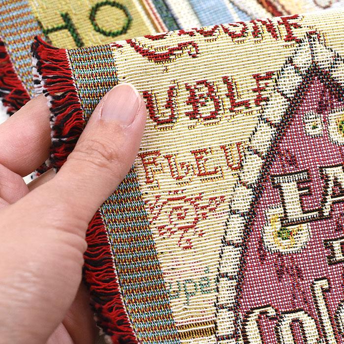 ゴブラン織り 花ラベル ゴブラン 花柄 オランダ 輸入生地 厚手