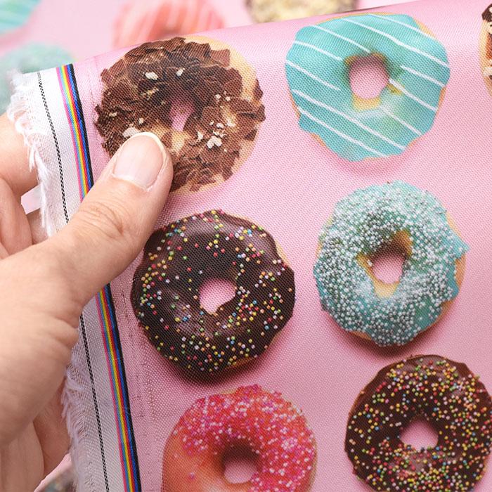 カラフルドーナツ ポリエステルオックス ドーナツ ドーナツ柄 お菓子柄