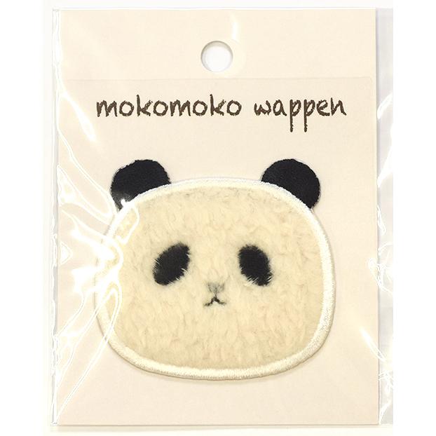 mokomoko wappen パンダ LGW-6D シール＆アイロン両用ワッペン