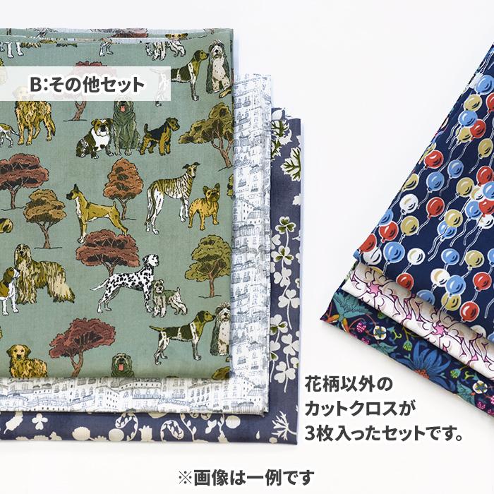 リバティカットクロス ランダム3枚入りセット カットクロスセット 約