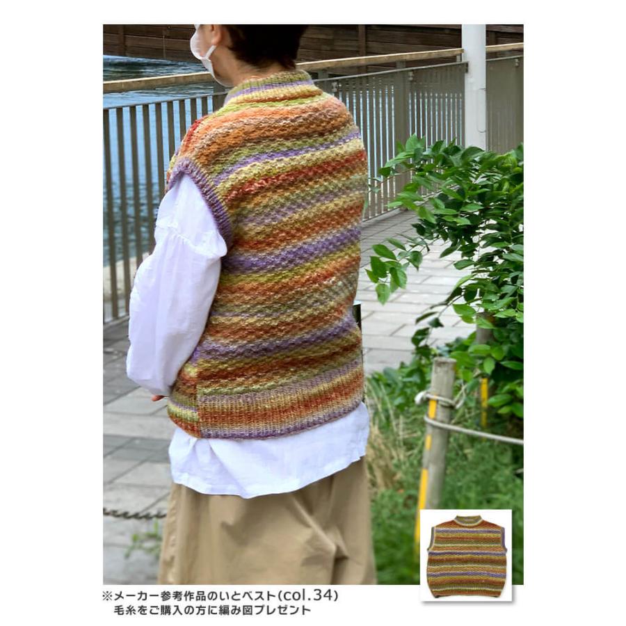 野呂英作 NORO Itoいと【毛糸】編み図付き 毛100% 200g玉巻(約400m