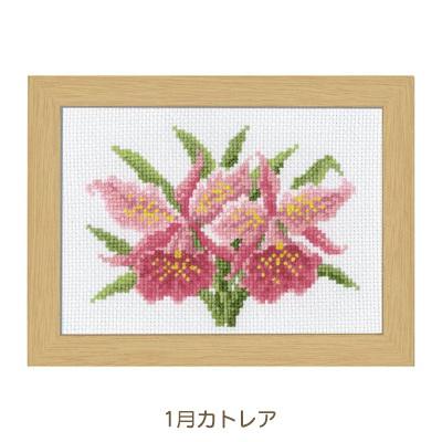 お取り寄せ クロスステッチ刺しゅうキット 12ヶ月の花フレーム 7506
