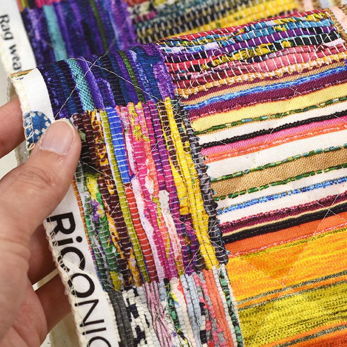 Riconic 裂き織とくるみぼたん キルト リアルプリント プリント生地