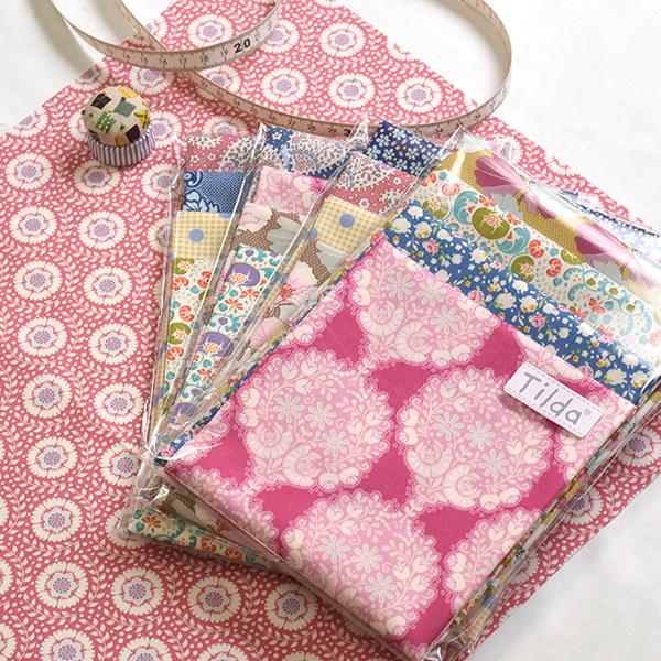 Tilda ティルダのカットクロス アソート4 1枚約30cm×30cm 4枚入り 色柄