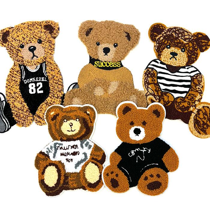 ビッグワッペン カジュアルベア 全5種類 ハンドメイド かわいい 個性的