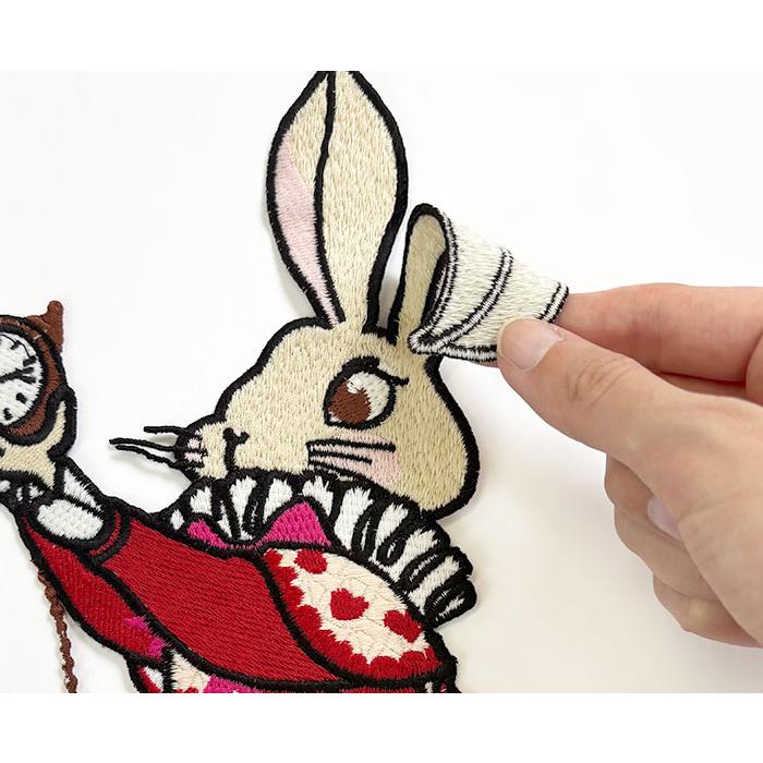 ビッグワッペン アリスラビット うさぎ ハート柄 童話モチーフ 立体