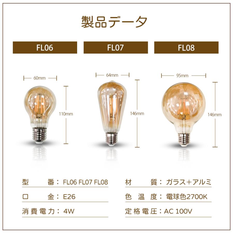 Luxour LED電球 エジソン電球 電球色 フィラメント電球 E26 ペンダント