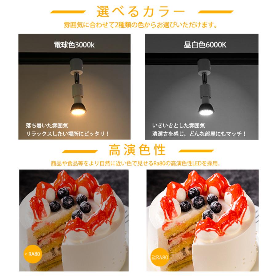 Luxour 【2セット】スポットライト 配線ダクトレール用 E11 ライティングレール レール 器具 照明 LED ビーム電球 50W形 電球色 昼白色|nakaopro|03