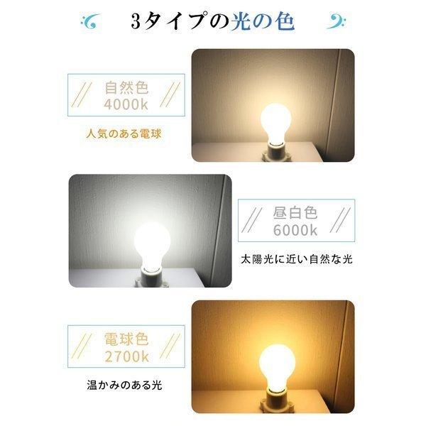 LED電球 送料無料 新型 60W形 E26 E17 一般電球 照明 節電 広配光 高輝度 電球色 自然色 昼白色 ホワイトカバー 3個セット｜nakaopro｜04