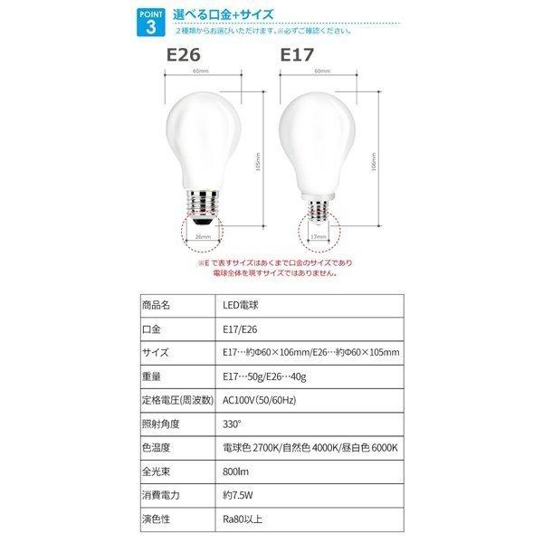 LED電球 送料無料 新型 60W形 E26 E17 一般電球 照明 節電 広配光 高