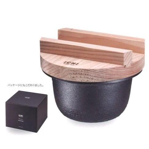 お*️様 新品未使用 池永鉄工 1CHI TETSUGAMA 炊飯釜 二合炊き 池永鉄工 送料無料 1CHI TETUGAMA 鉄釜 2合 炊飯用鉄鍋 木蓋付き 池永
