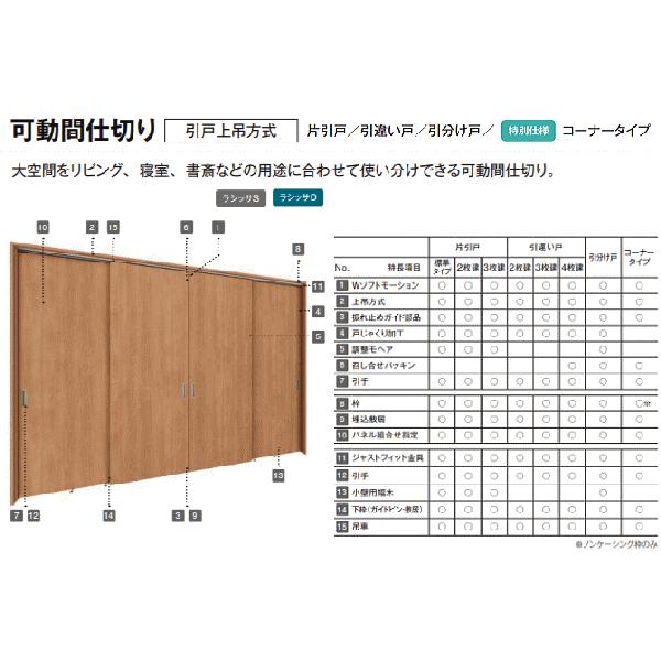 ラシッサ 送料無料 ラシッサ ASMHF-LZA 引戸上吊方式 引違い戸4枚建