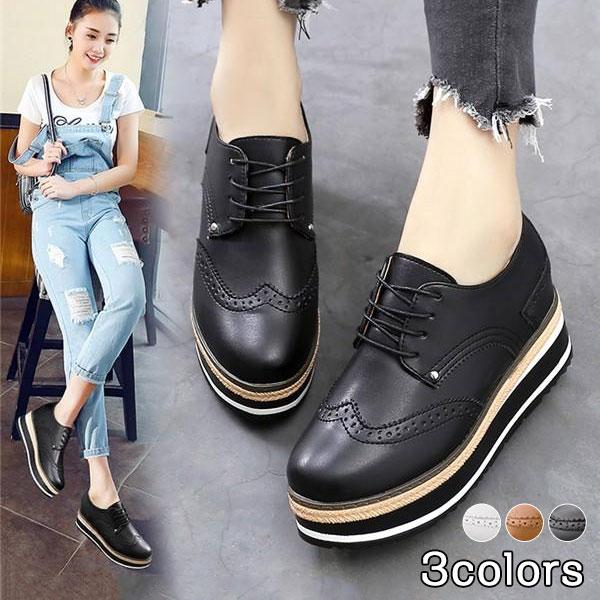 赤字覚悟 厚底 オックスフォードシューズ ローファー レディース インヒール ブーティ パンプス レースアップシューズ 人気上昇 可愛い 新品 正規品