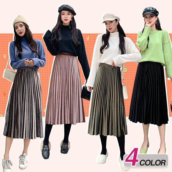 ロングスカート マキシ丈 ハイウエスト 赤字覚悟 厚手 ゆったり 着痩 A