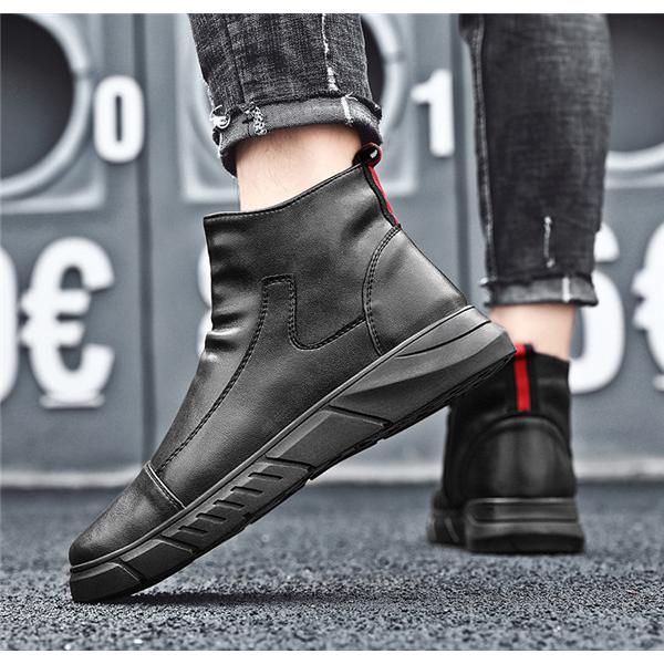 送料無料 ブーツ おしゃれ 疲れにくい ビジネス 楽ちん ブーツ メンズ サイドゴアブーツ ショートブーツ Puレザーブーツ サイドゴア ショート丈 靴 くつ シューズ イギリス風 チェルシーブーツ 格好いい Www Threeriversofs Com