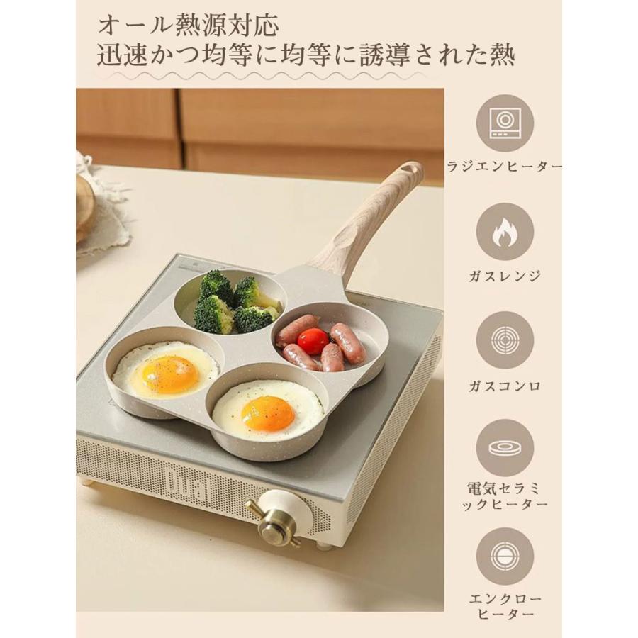 おたまじゃくしとフライパン フライパン 卵焼き機 ハート型 直火IH対応 エッグパン 電磁調理