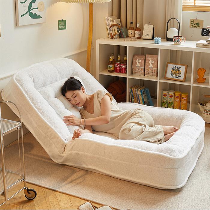 【ベージュ】折りたたみ式ソファベッド、ポータブル折りたたみ式チェアベッド ソファベッド 折り畳み式ソファベッド ソファ 室内用長椅子 座椅子