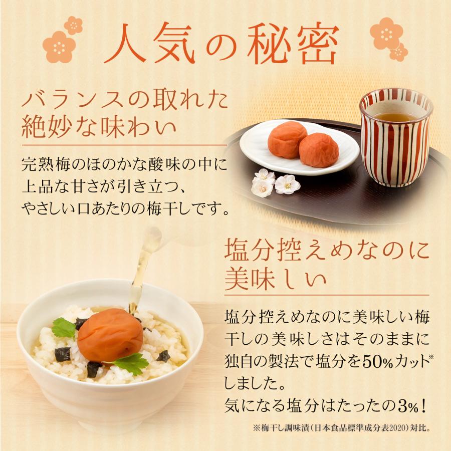 【完売しました】梅干し はちみつ梅 減塩 450g 塩分3％ 中田食品 お試し 紀州産 南高梅 和歌山 数量限定 送料無料｜nakatafoods｜03