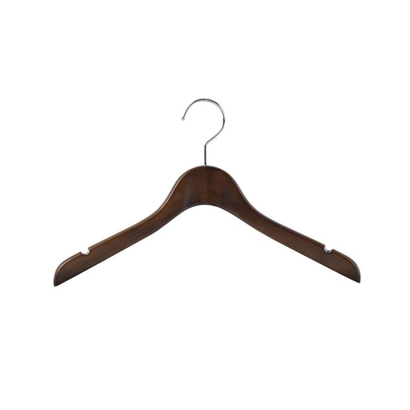【中田工芸】WR-04-DB/レディスシャツハンガー（2本組）/ダークブラウン【produced by NAKATA HANGER（ナカタハンガー）WARDROBE（ワードローブ）】 | 