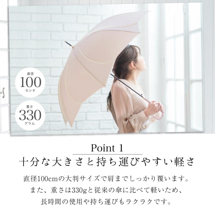 NaturalBasic 傘 長傘 雨傘 花びら傘 8本骨 フレラ レディース 晴雨