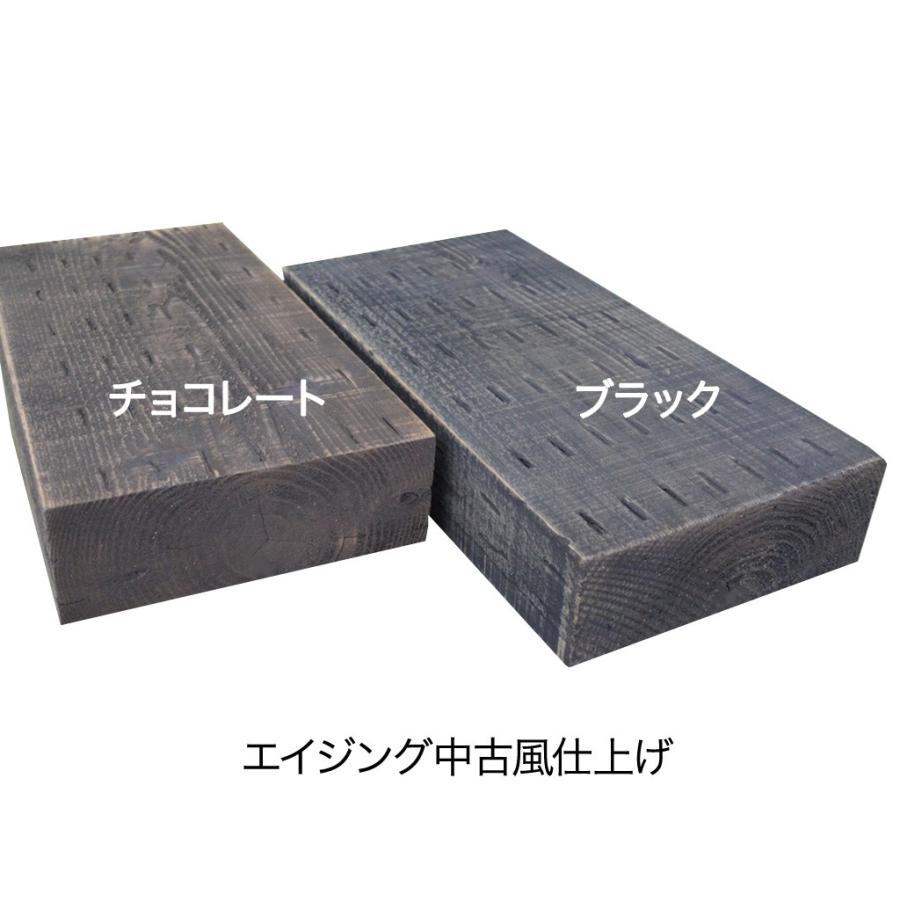 アンティーク中古風！新品なのに雰囲気◎扱いやすい厚み10cm国産枕木☆白蟻対策済◎約2000×約200×約100　選べる２色【チョコレート/ブラック】防腐防蟻処理済 【日本】