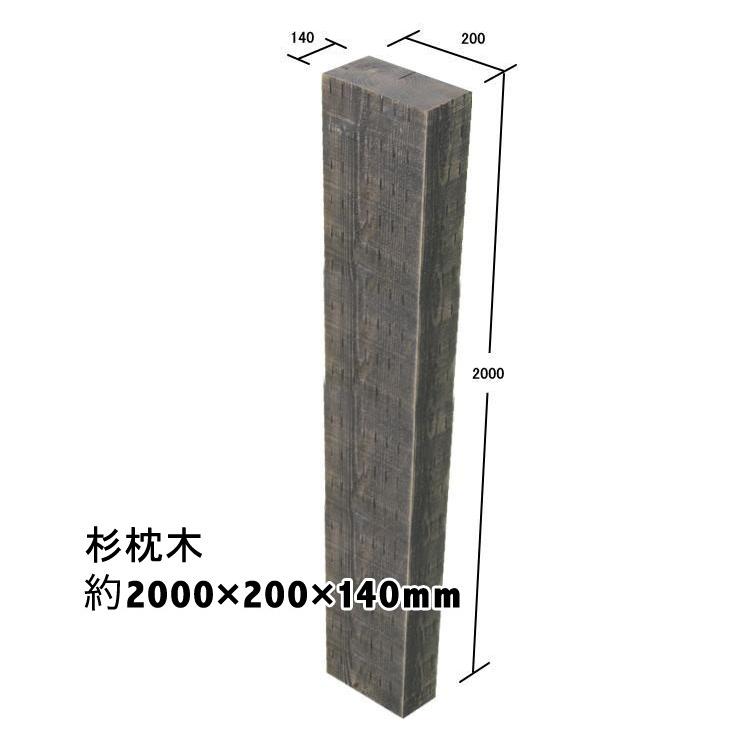 新品なのにアンティーク感たっぷり中古風仕上げ！国産枕木☆白蟻対策済◎約2000×約200×約140 選べる２色【チョコレート/ブラック】安心安全 防腐防蟻処理済　 |  | 01