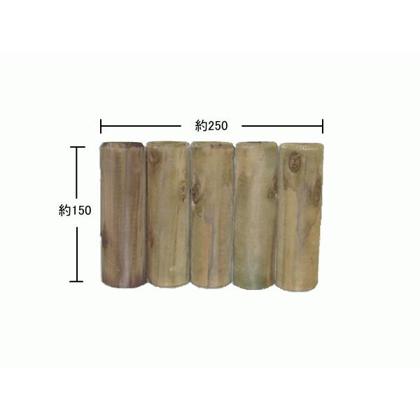 夢花壇」花壇用連結丸太長さ約150mm×φ50mm（5本連結）塗装なしタイプ