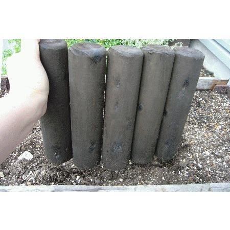 夢花壇」花壇用連結丸太長さ約150mm×φ50mm（5本連結）塗装なしタイプ