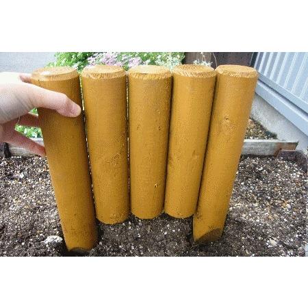 「夢花壇」花壇用連結丸太杭長さ約200mm×φ50mm（5本連結）塗装なしタイプ（防腐防蟻処理品）（ガーデニング/丸太/杭/囲い/仕切り/土留め/国産/杉材） |  | 04