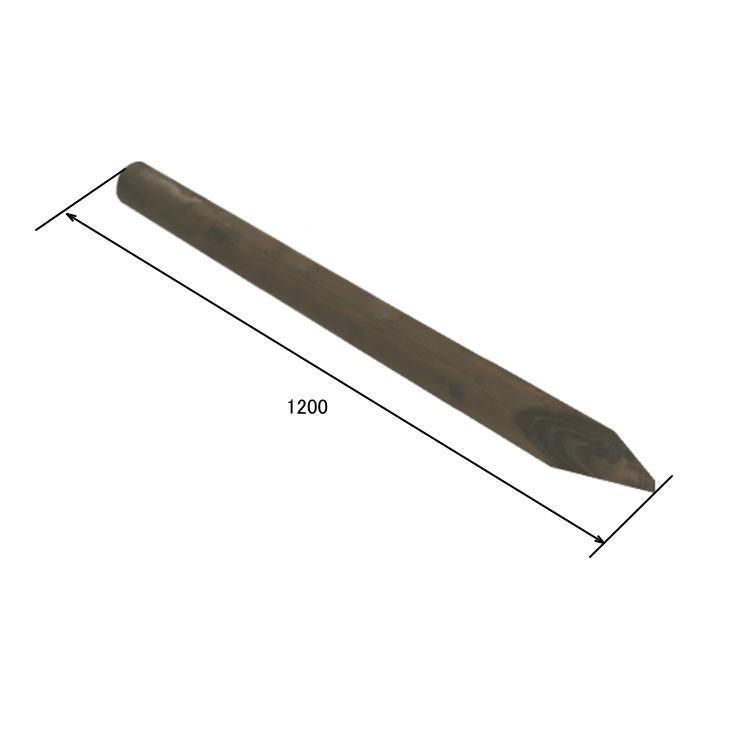 国産 杉 丸太杭 （ブラウン） 約1200mm×φ50mm（5本入り）（丸太柵/支柱/木杭/ローリング/丸棒杭/ガーデニング/ACQ/木材/木柵/進入防止） |  | 01