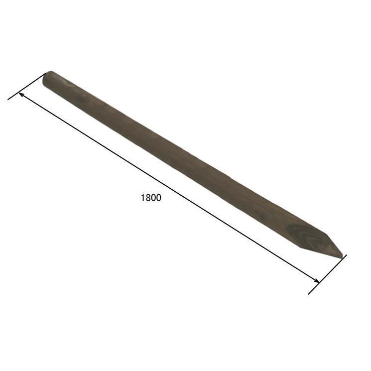 国産 杉 丸太杭 （ブラウン） 約1800mm×φ65mm（5本入り）（丸太柵/支柱/木杭/ローリング/丸棒杭/ガーデニング/ACQ/木材/木柵/進入防止） |  | 01