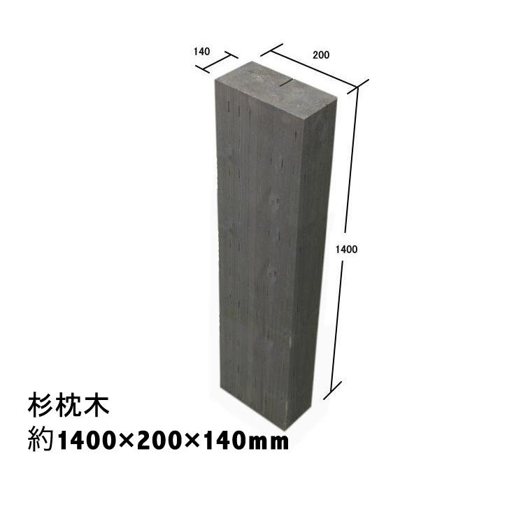 見栄え抜群！国産枕木　白アリ対策済　設置するなら天然木！約1400×約200×約140　選べる２色（チョコレート/ブラック）安心安全 防腐防蟻処理済品 |  | 01