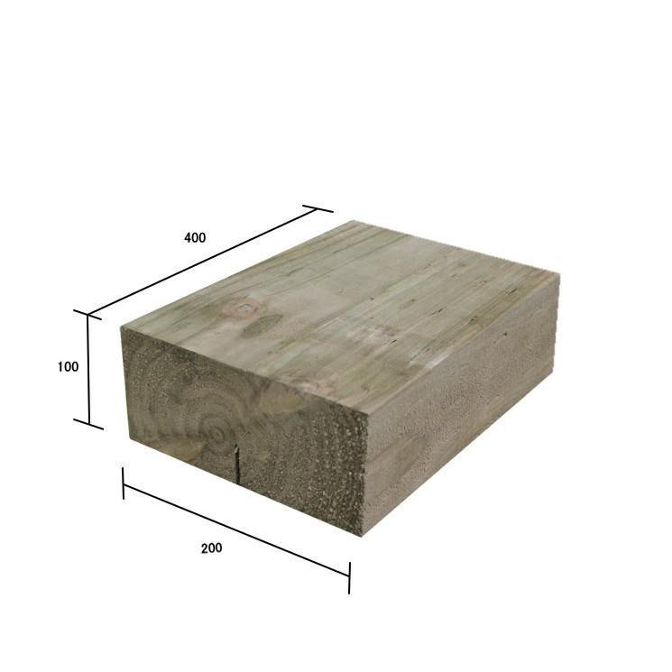 枕木　ナチュラル仕上げ　上から塗装可　約400×約200×約100（枕木/アプローチ/花壇/車止/土留/縁石/菜園/花壇/枠/階段/ステップ/敷石/縁木）防腐防蟻処理済 |  | 01
