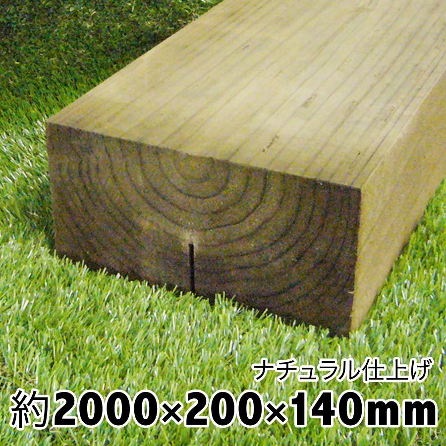 枕木　ナチュラル仕上げ　約2000×約200×約140　（枕木/アプローチ/花壇/車止/土留/縁石/菜園/花壇/枠/階段/ステップ/敷石/縁木） | 