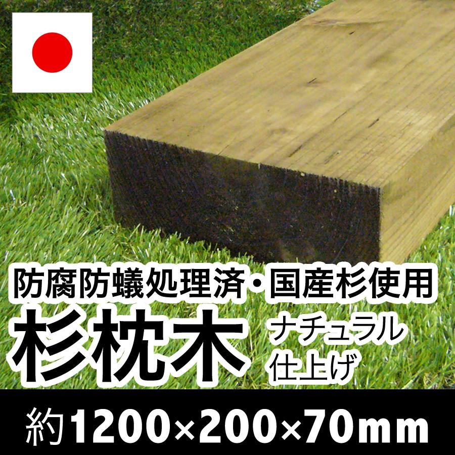 薄い枕木　自然に馴染む色味が人気！上から塗装可能　アプローチやデッキ風仕にも！耐朽年数約20年　白蟻対策済　約1200×約200×約70　花壇枠/ステップ/土留 |  | 06