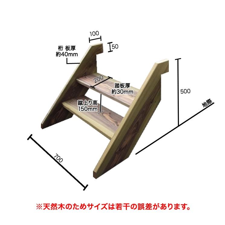 ウッドデッキ用ステップ　（階段）W700mm　H450mm（国内産杉材）（防腐防蟻処理済）10年以上の高耐久 |  | 01