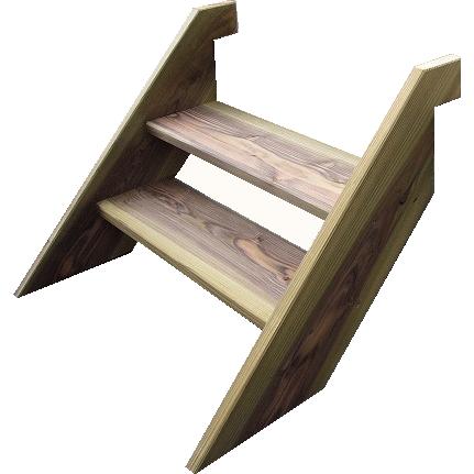 ウッドデッキ用ステップ　（階段）W700mm　H450mm（国内産杉材）（防腐防蟻処理済）10年以上の高耐久 |  | 04