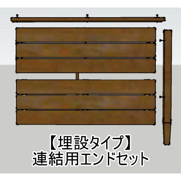 木製フェンス・ウッドフェンス・目隠しフェンス・ボーダーフェンス・横貼フェンス（組立品）（セット商品）（埋設タイプ）連結用エンドセット |  | 03