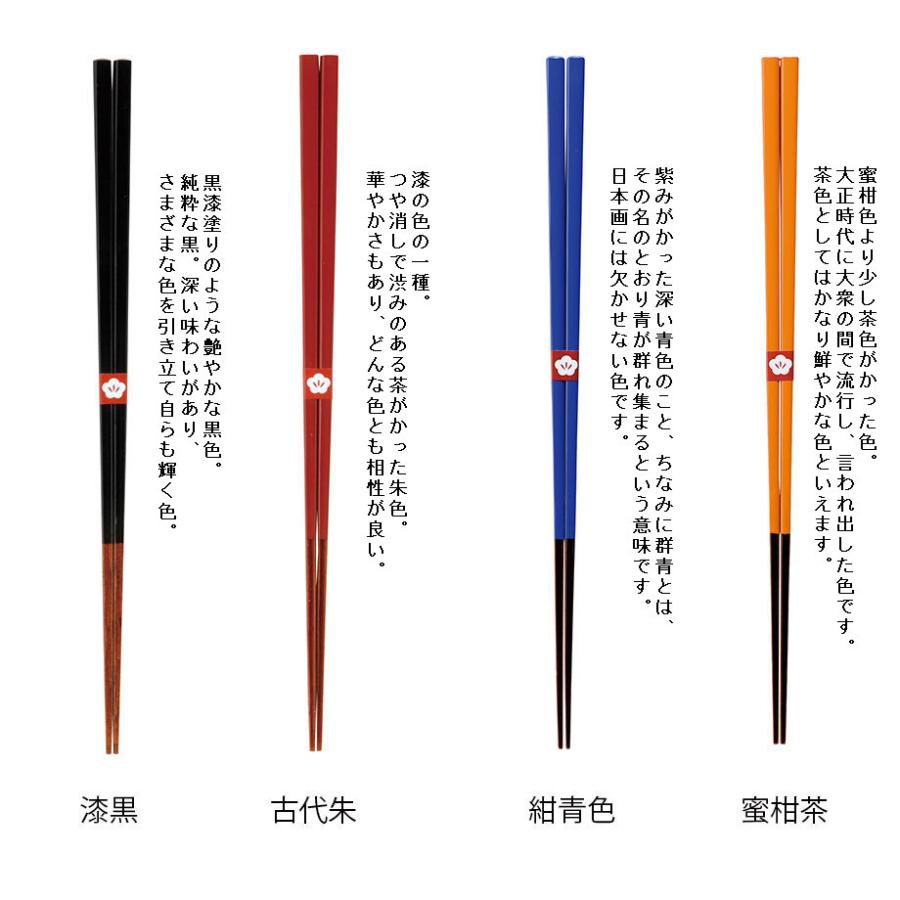 若狭塗 日本製 にっぽんの伝統色箸 全20色 名入れ不可 新生活 箸 お箸