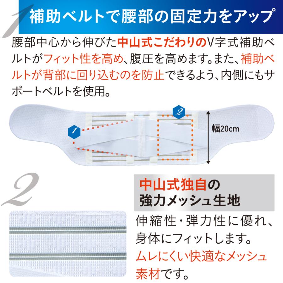 中山式 腰椎医学コルセット 標準タイプ 20cm 医療メーカー 公式 日本製