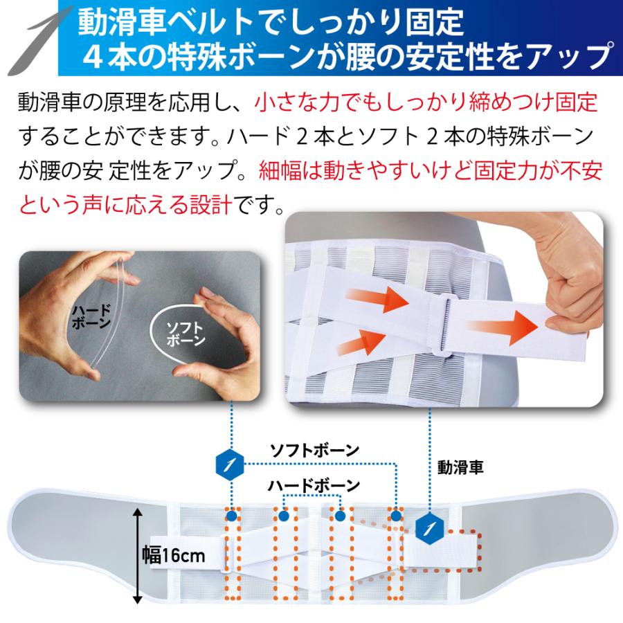 中山式 腰椎医学コルセット 滑車式スリムライト 16cm 医療メーカー