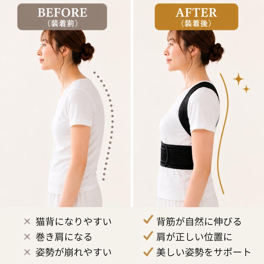 中山式 姿勢サポーター 猫背矯正ベルト 姿勢矯正ベルト 矯正 美姿勢
