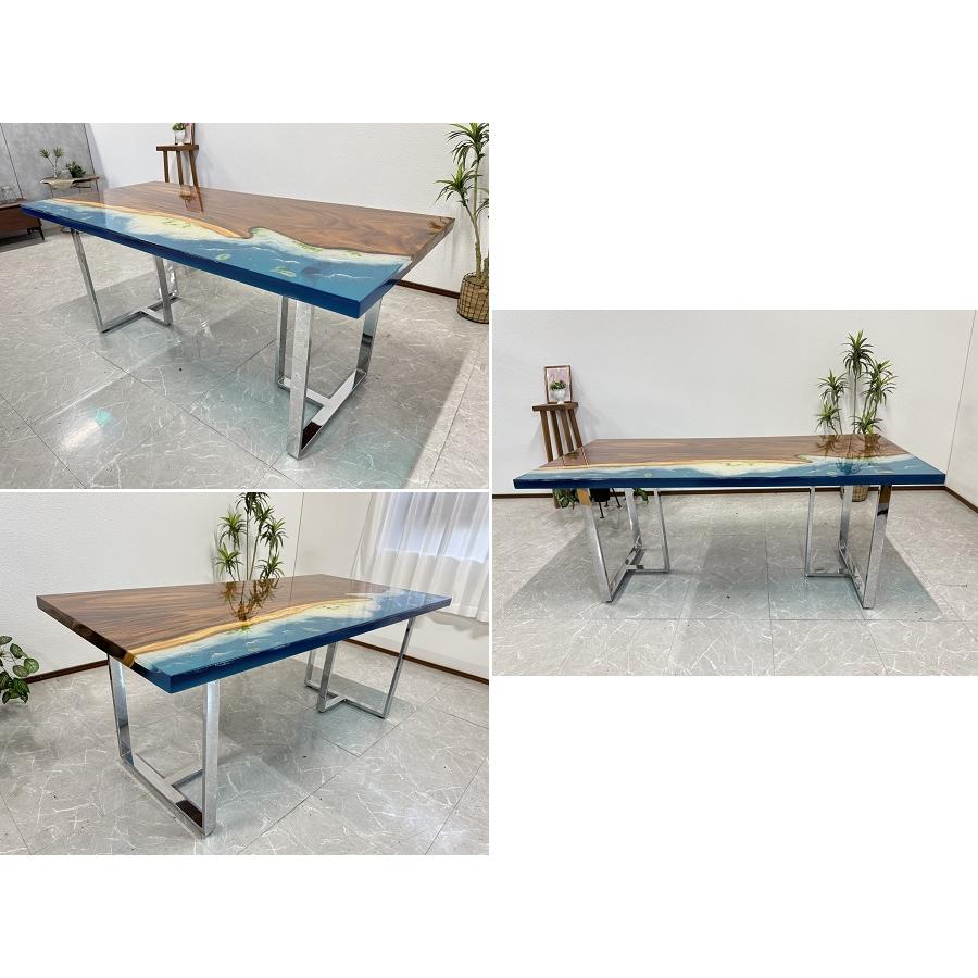 レジンテーブル ダイニングテーブル 幅180cm 蓄光 夜光 海 海岸 レジンテーブル ダイニングテーブル 幅180cm 蓄光 夜光 海 海岸