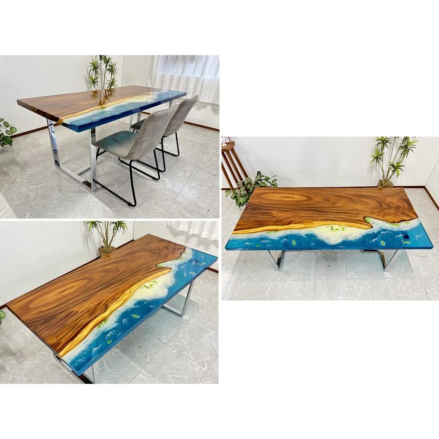 レジンテーブル ダイニングテーブル 幅180cm 蓄光 夜光 海 海岸 レジンテーブル ダイニングテーブル 幅180cm 蓄光 夜光 海 海岸