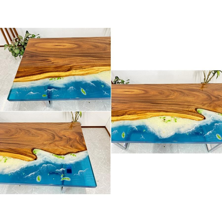 レジンテーブル ダイニングテーブル 幅180cm 蓄光 夜光 海 海岸 レジンテーブル ダイニングテーブル 幅180cm 蓄光 夜光 海 海岸