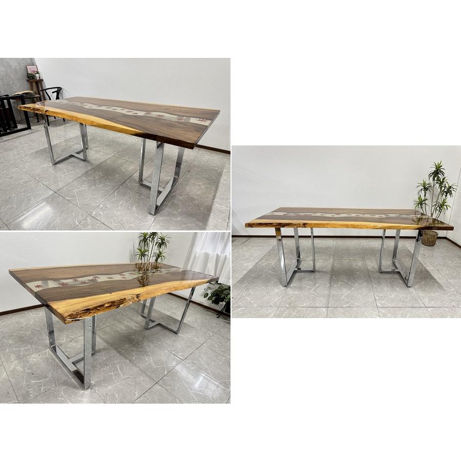 レジンテーブル ダイニングテーブル 幅180cm 座卓可能 もみじ 和風