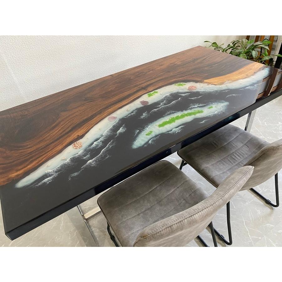 レジンテーブル ダイニング ビーチ 波 海 幅160cm 天厚4.5cm レジンテーブル ダイニング ビーチ 波 海 幅160cm 天厚4.5cm