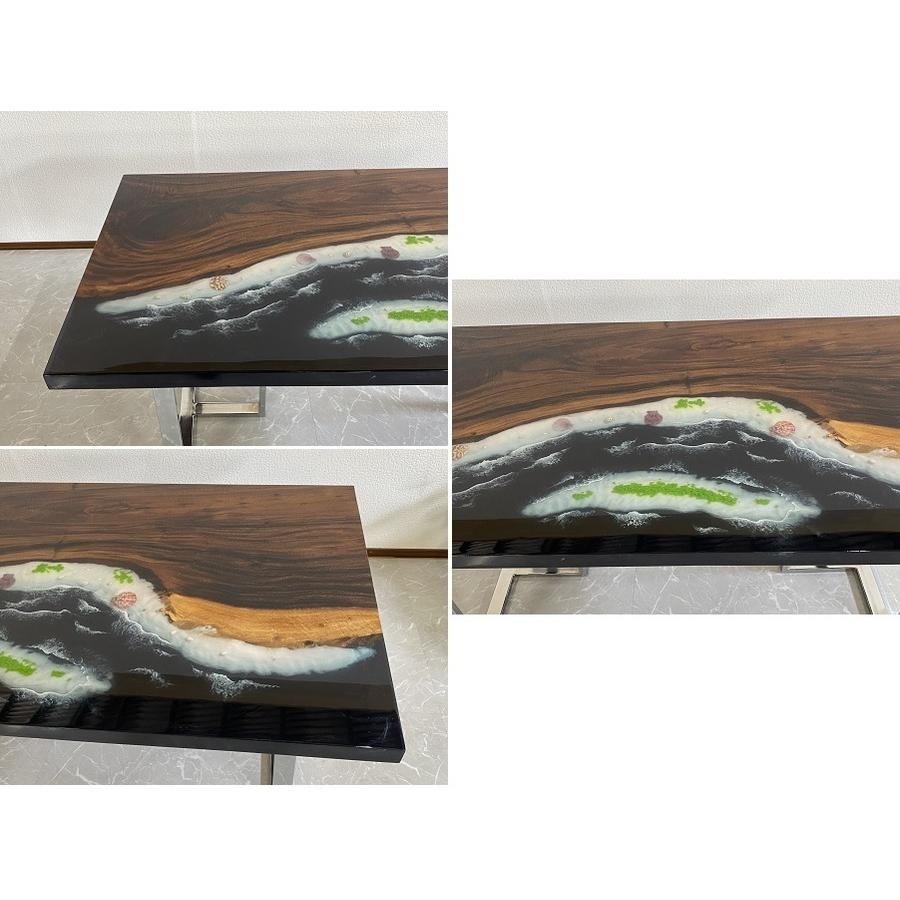 レジンテーブル ダイニング ビーチ 波 海 幅160cm 天厚4.5cm レジンテーブル ダイニング ビーチ 波 海 幅160cm 天厚4.5cm