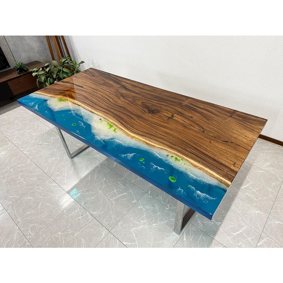 レジンテーブル ダイニングテーブル 幅180cm 蓄光 夜光 海 海岸 レジンテーブル ダイニングテーブル 幅180cm 蓄光 夜光 海 海岸